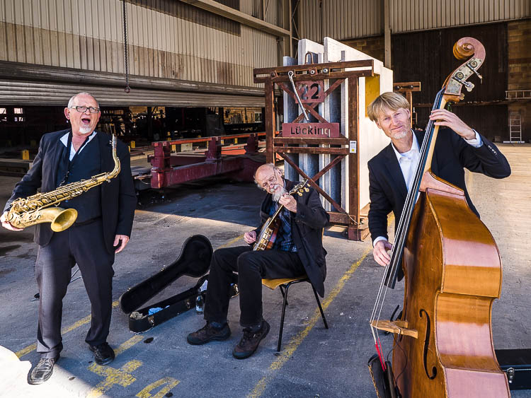 Dixieland Live-Band sorgt für Kurzweil.