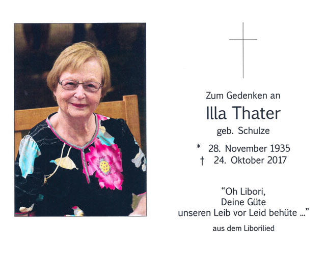 Gedenkkarte mit Portrait Elisabeth (Illa) Thater